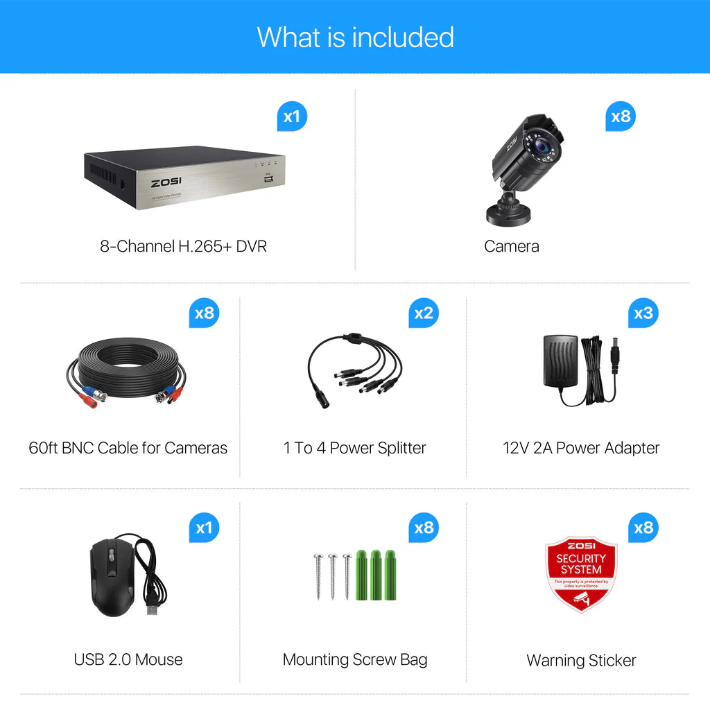 C211 1080P Security Camera System + 8 Channel DVR + Optional 2TB Hard Drive - Image 13