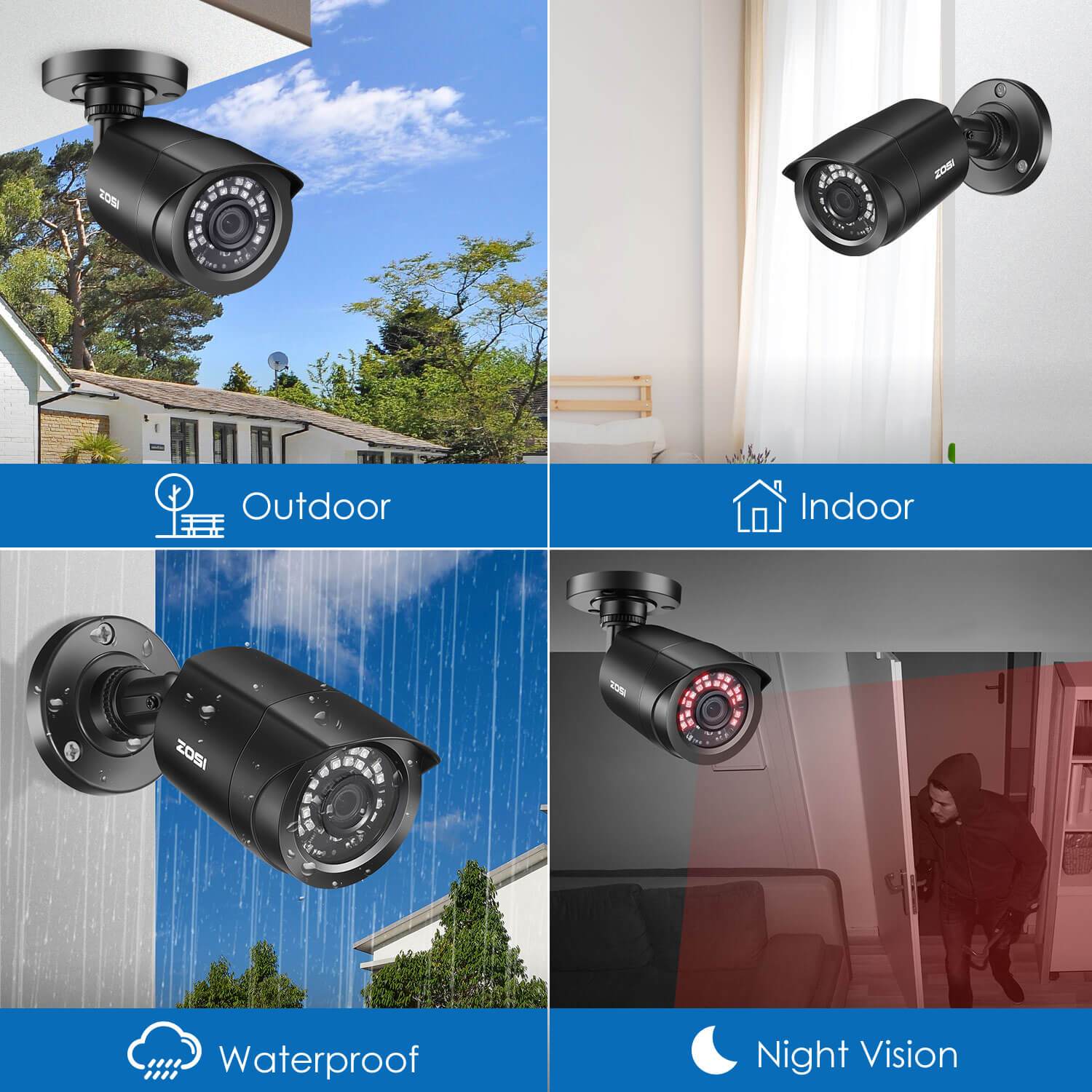 C106 1080P TVI CVI AHD CVBS CCTV Security Camera (ZG1062C) - Image 5