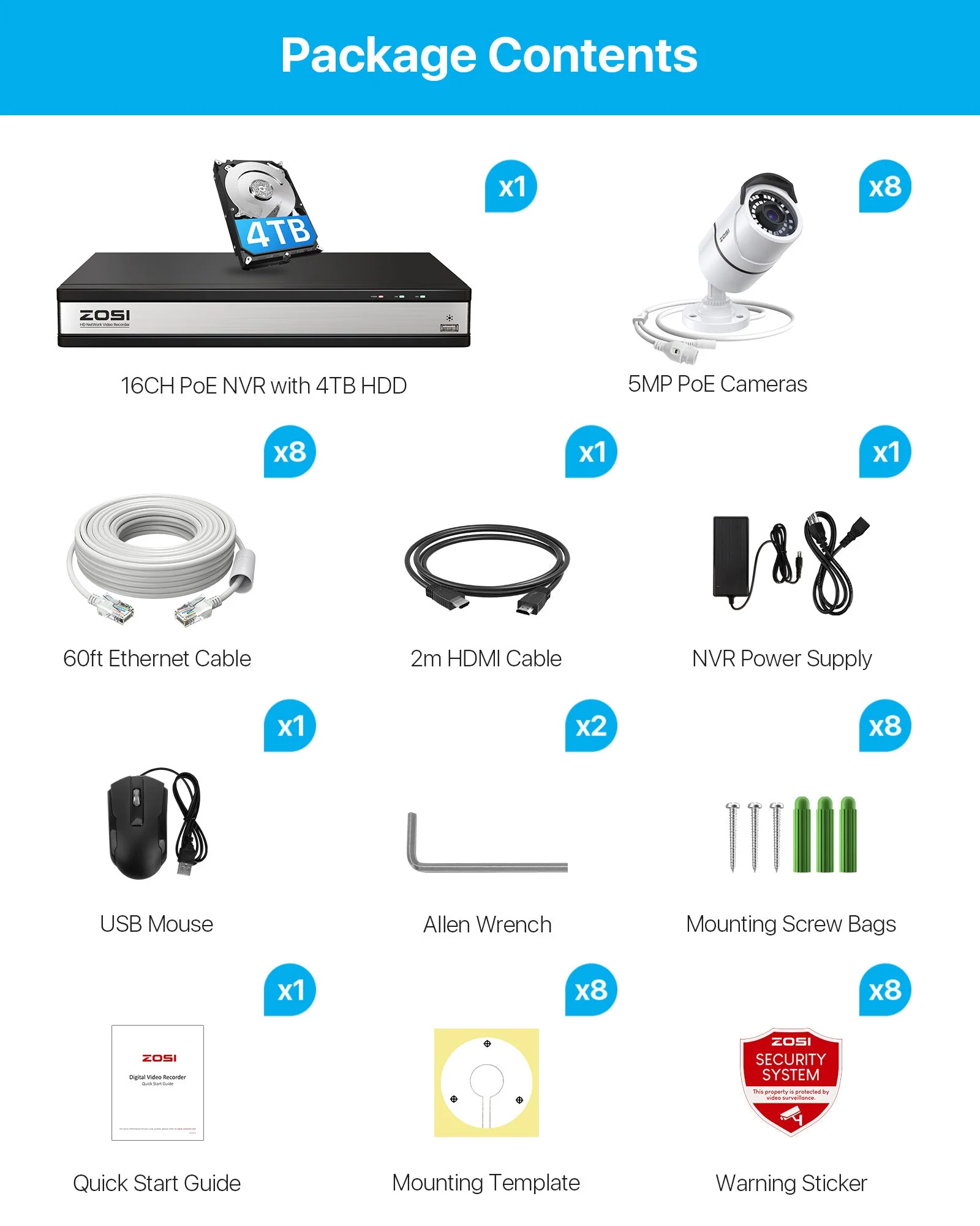C261 5MP PoE Security Camera System + 4K 16CH PoE NVR with 4TB HDD - Image 9