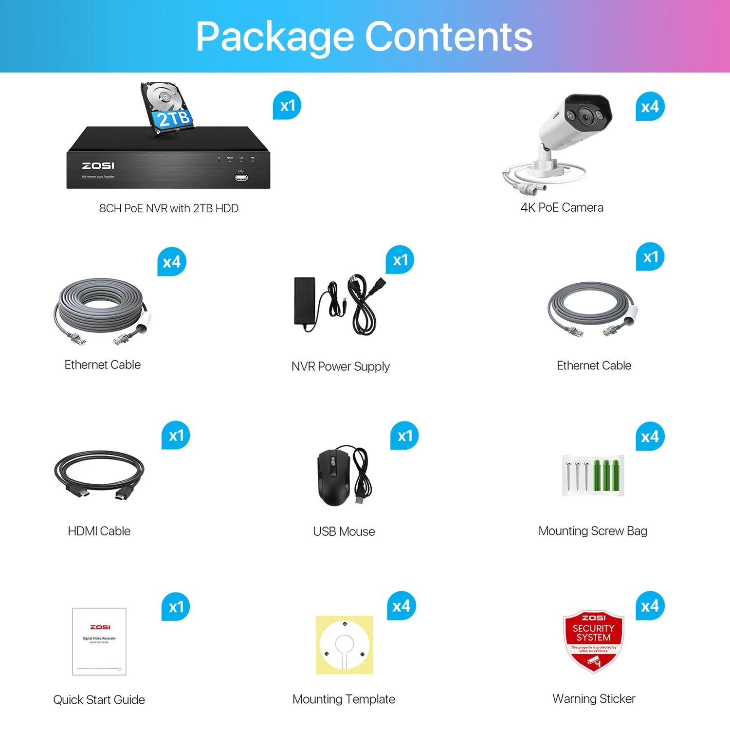 C182 4K PoE Security System + 4K 8 Channel PoE NVR with 2TB Hard Drive - Image 14