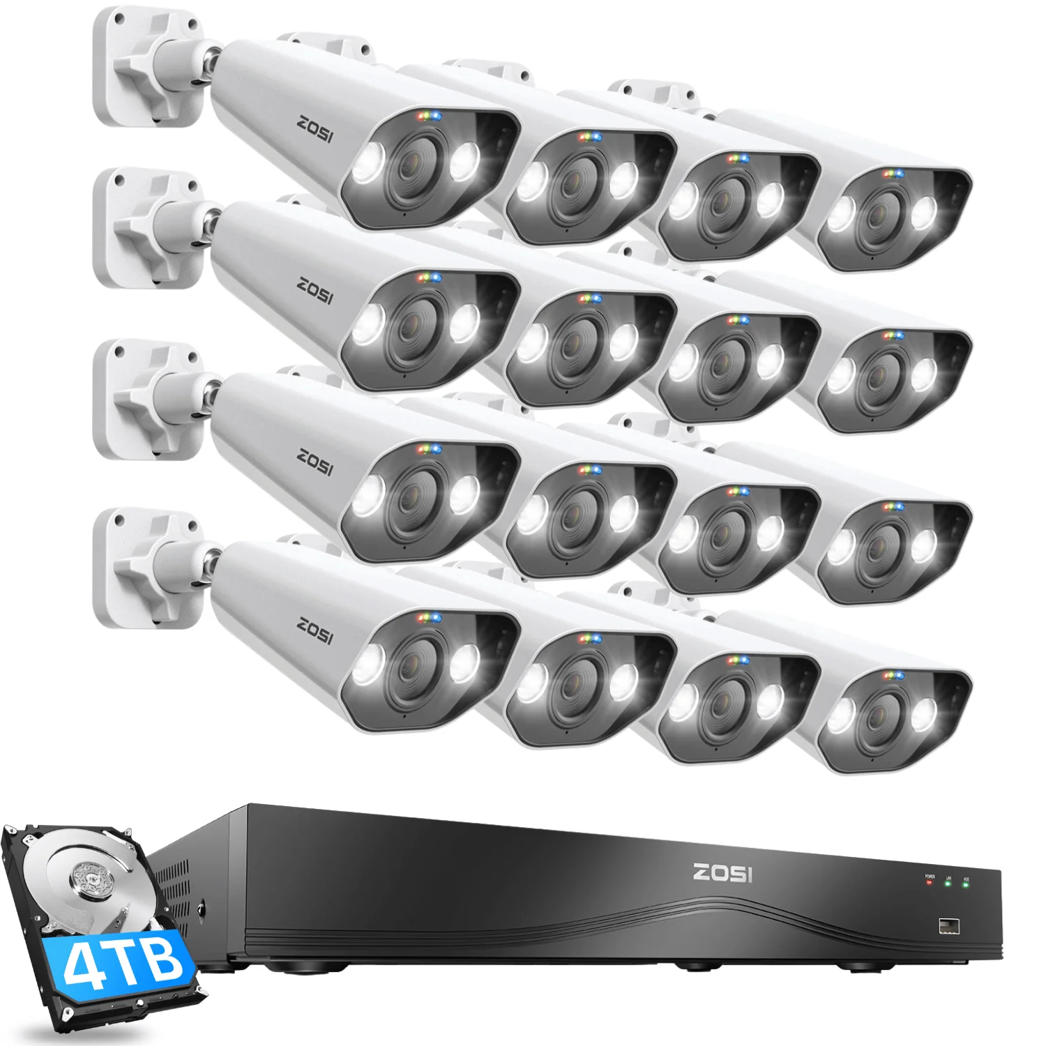 C182 & C225 4K PoE Security Camera System + 16CH 2-Bay NVR with 4TB Hard Drive - Image 11