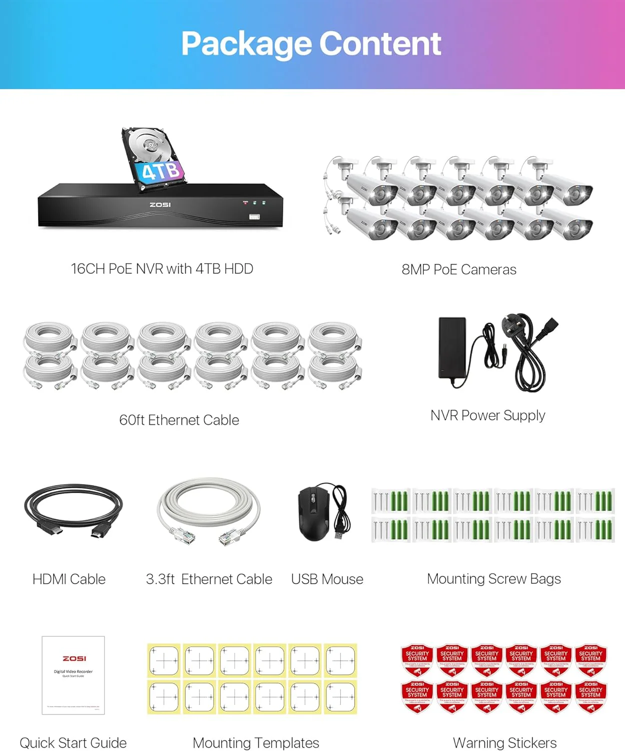 C182 & C225 4K PoE Security Camera System + 16CH 2-Bay NVR with 4TB Hard Drive - Image 14