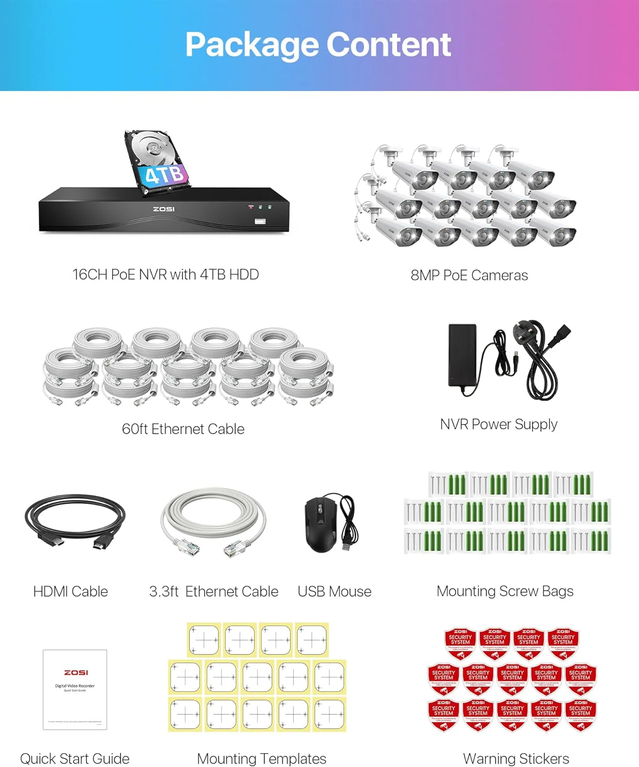 C182 & C225 4K PoE Security Camera System + 16CH 2-Bay NVR with 4TB Hard Drive - Image 15