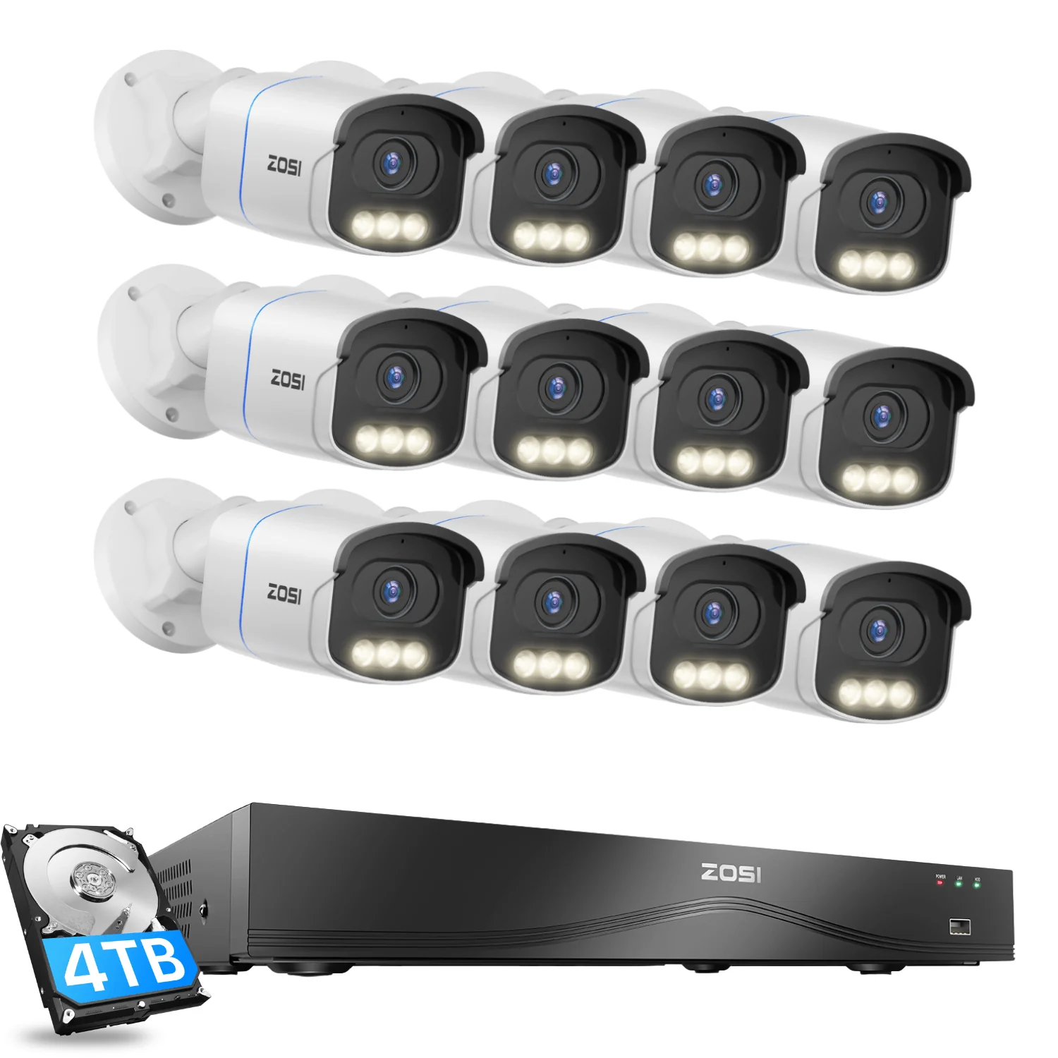 C186A 4K 16 Channel True Color Night Security System + 16CH PoE NVR with 4TB Hard Drive - Image 17