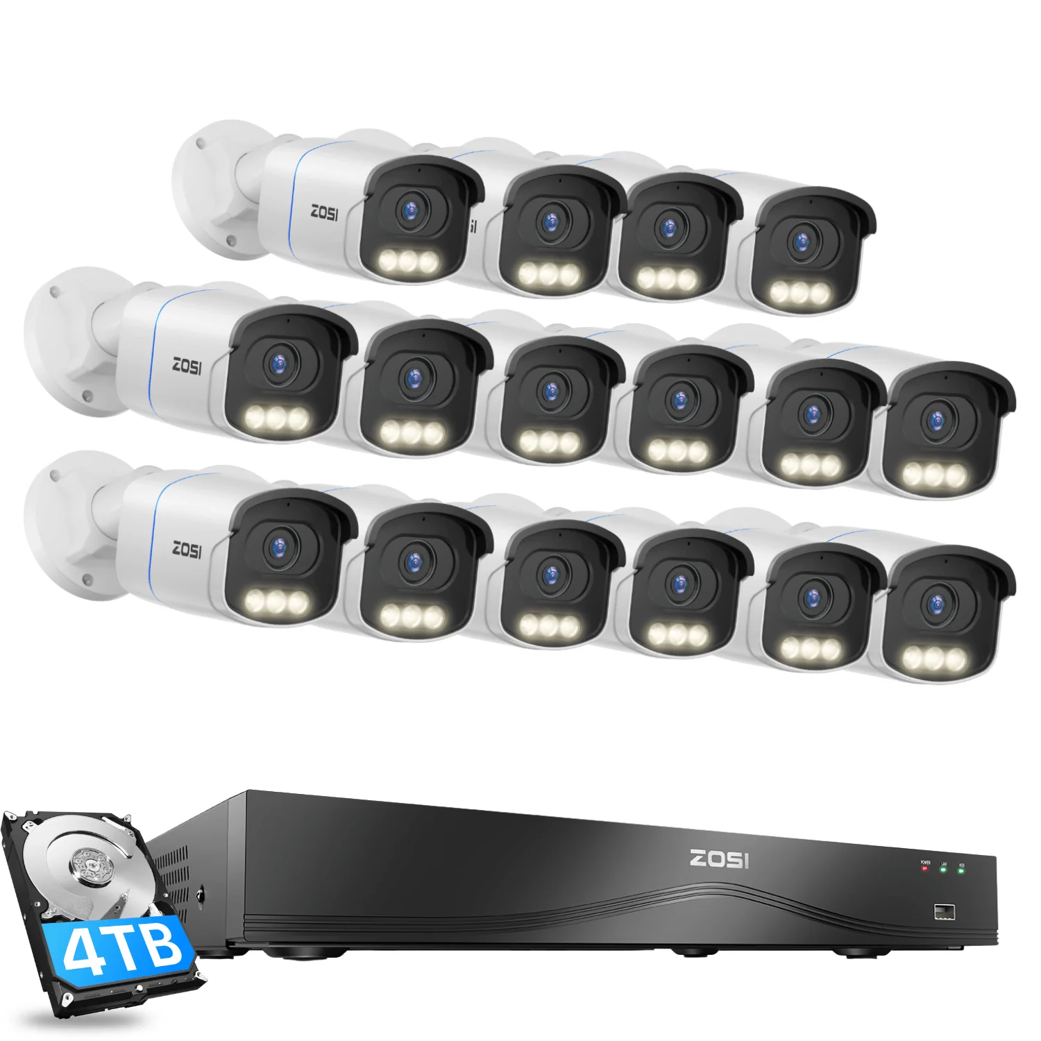 C186A 4K 16 Channel True Color Night Security System + 16CH PoE NVR with 4TB Hard Drive - Image 18