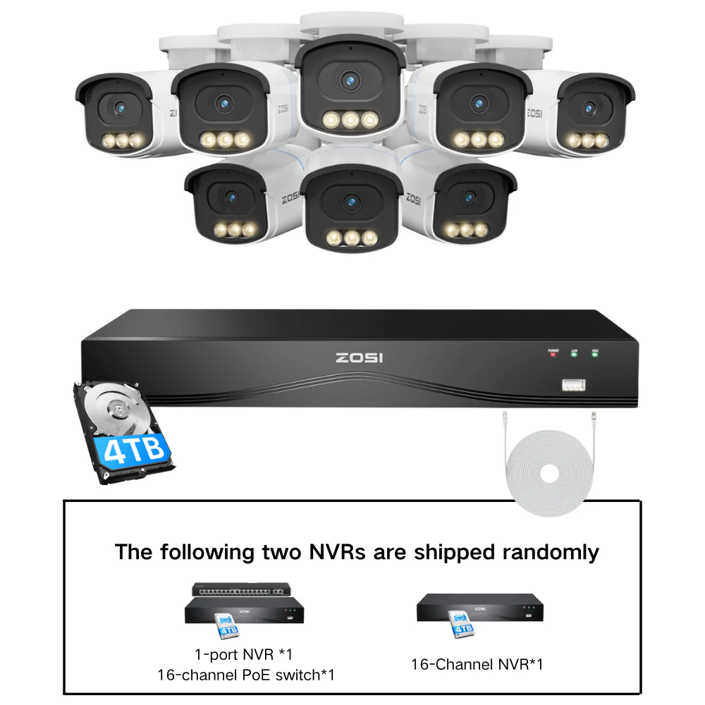C186A 4K 16 Channel True Color Night Security System + 16CH PoE NVR with 4TB Hard Drive - Image 22