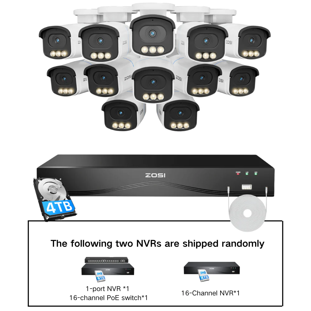 C186A 4K 16 Channel True Color Night Security System + 16CH PoE NVR with 4TB Hard Drive - Image 23