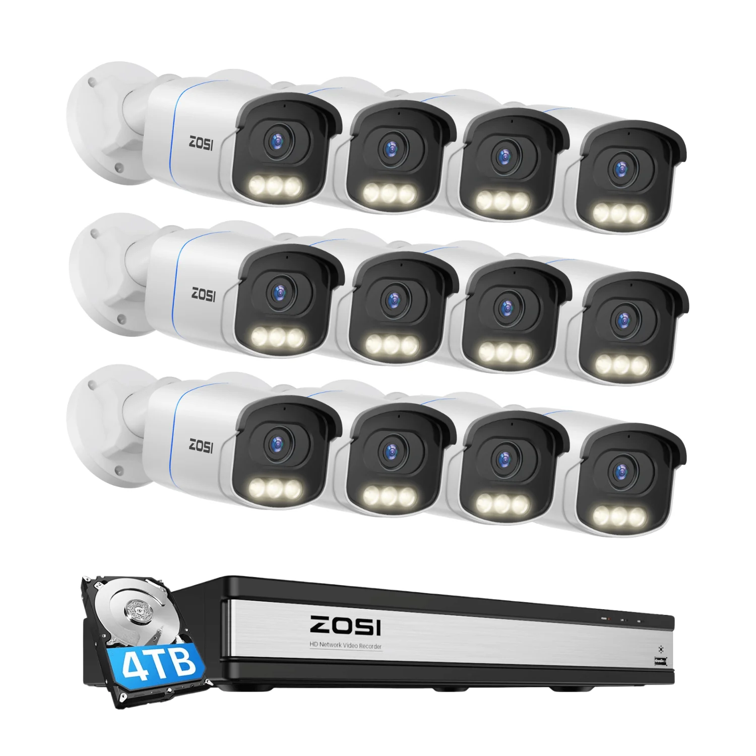 C186A 4K 16 Channel True Color Night Security System + 16CH PoE NVR with 4TB Hard Drive - Image 28