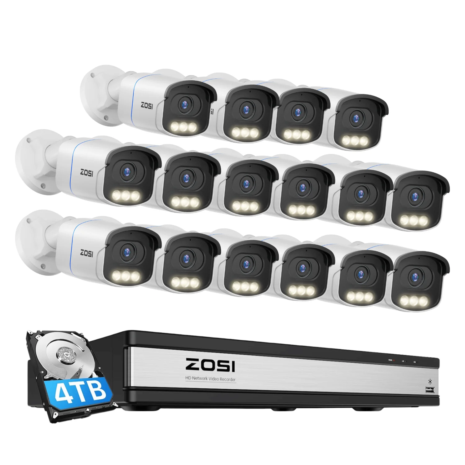 C186A 4K 16 Channel True Color Night Security System + 16CH PoE NVR with 4TB Hard Drive - Image 29