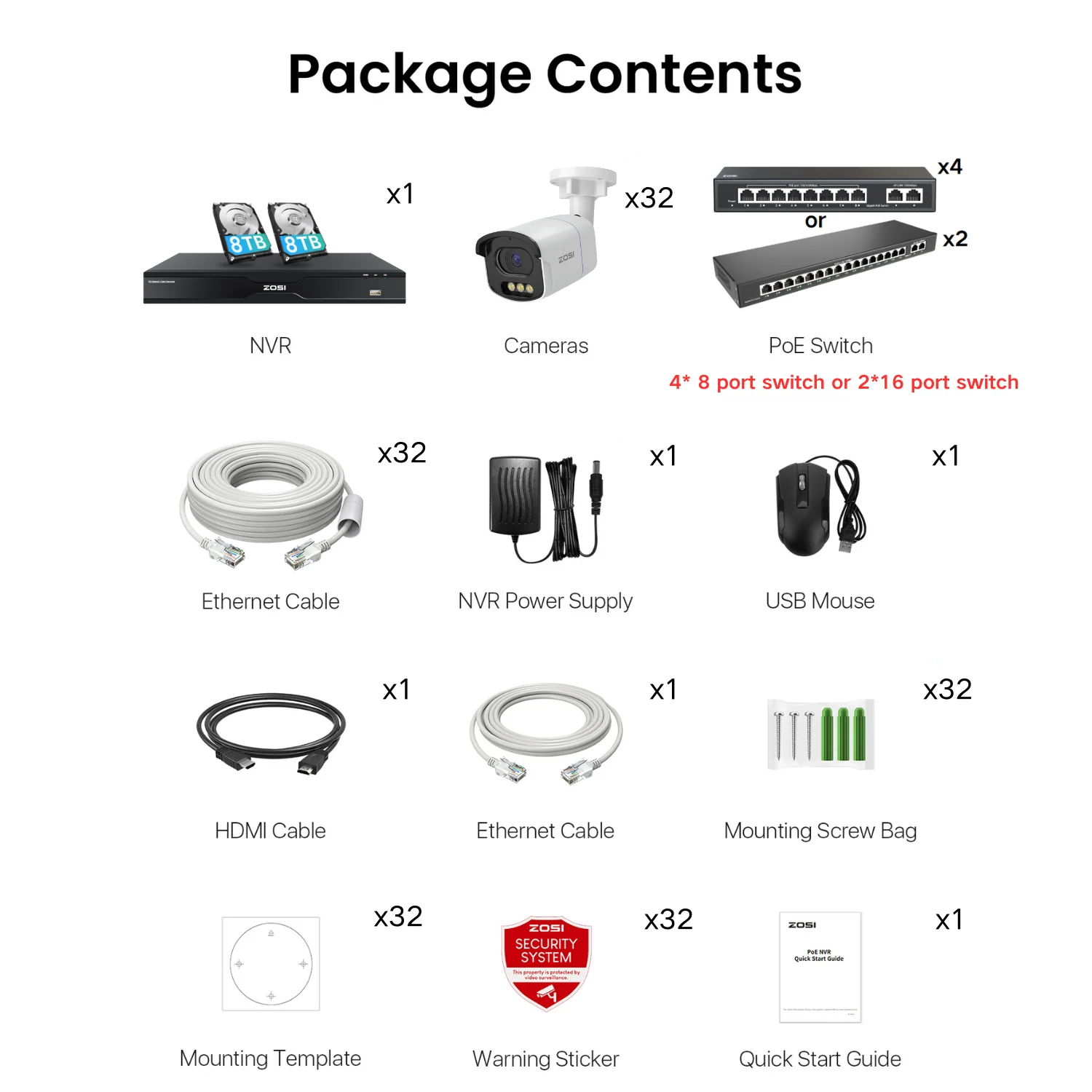 C186A 32-Channel 4K PoE Security System with True Color Night + Max. 16TB HDD - Image 29