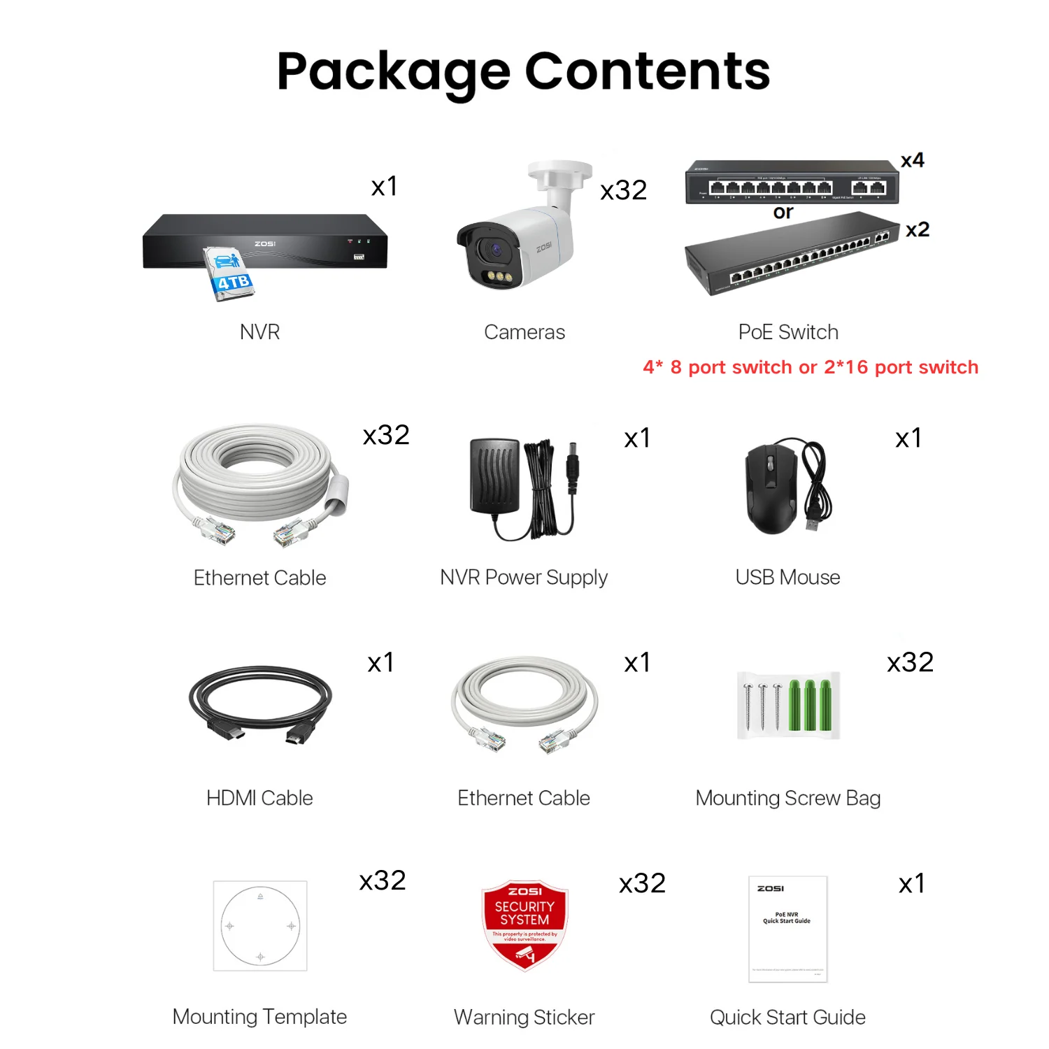 C186A 32-Channel 4K PoE Security System with True Color Night + Max. 16TB HDD - Image 30