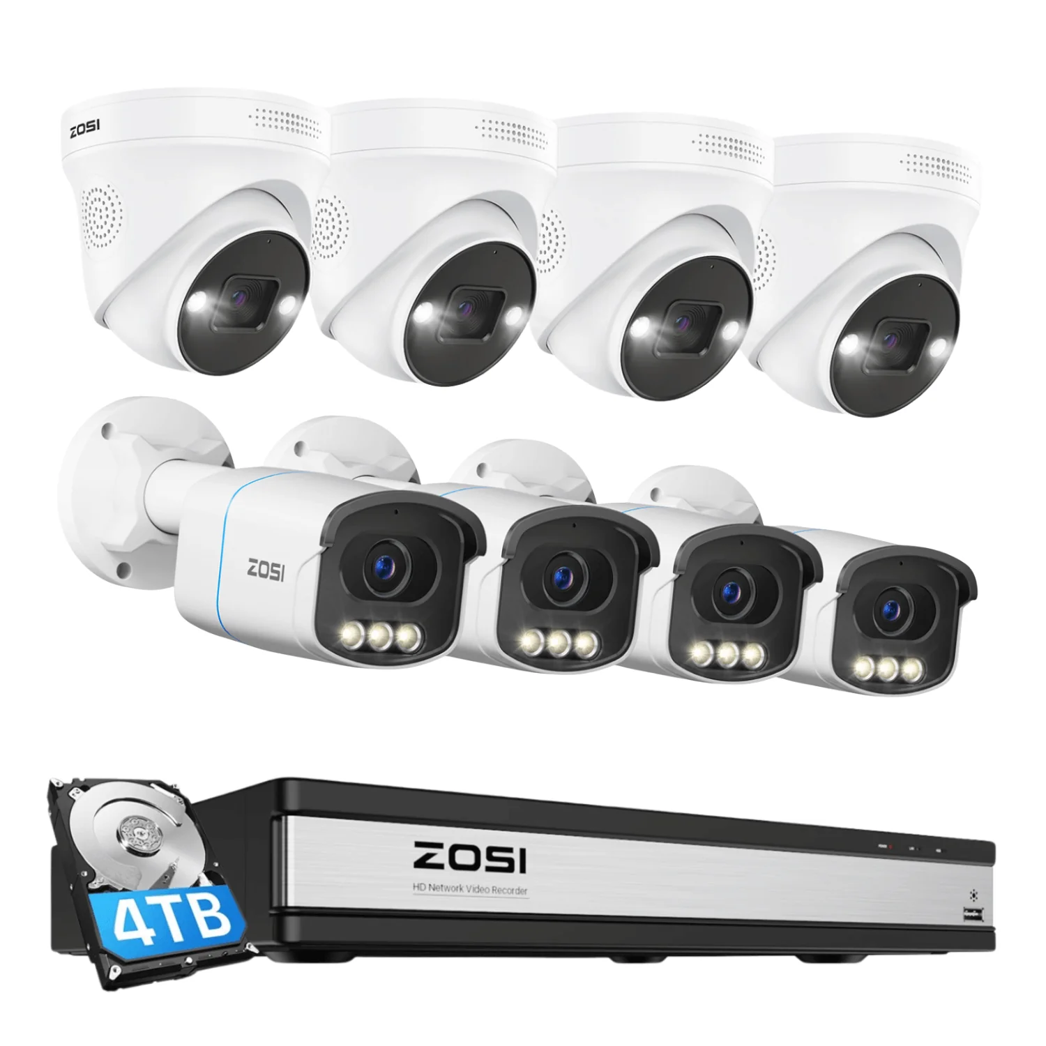 C186A/C225/C290M 4K 16CH PoE Security Camera System + 16CH PoE NVR 4TB Hard Drive - Image 3