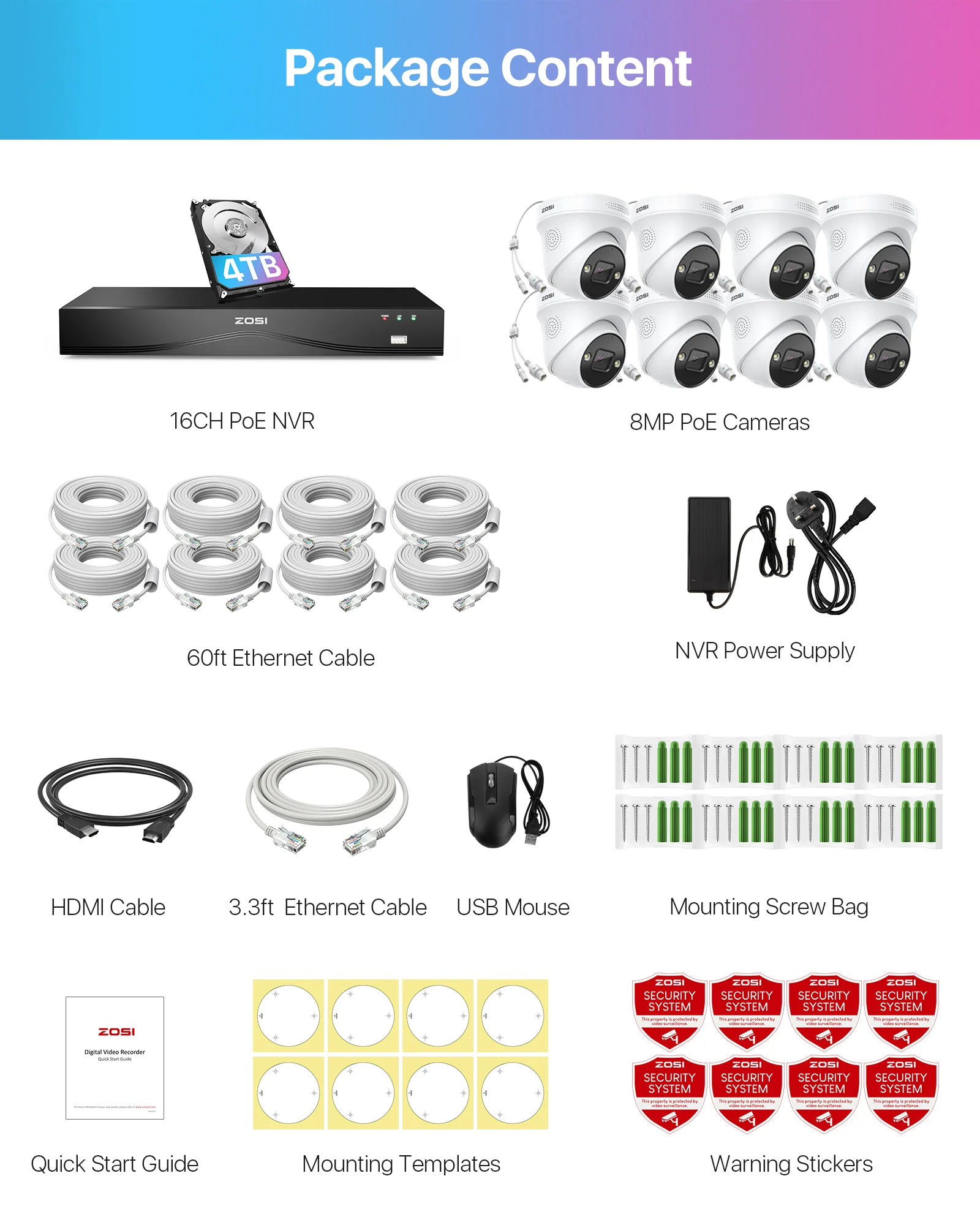 C225 4K 16CH PoE Security System + 16CH 2-Bay PoE NVR with 4TB HDD - Image 16