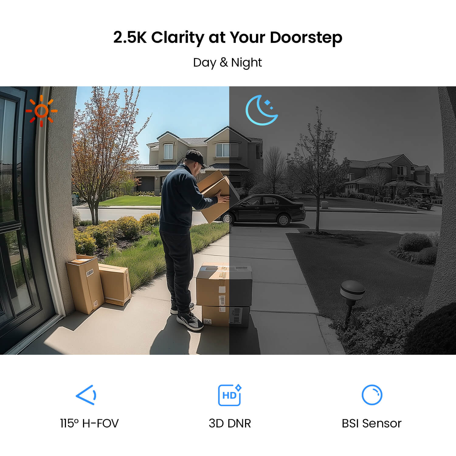 2.5K Plug-in WiFi Video Doorbell with Chime - Image 3