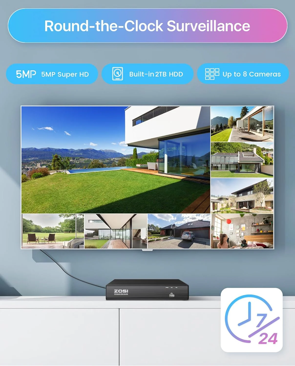 C261 5MP PoE Security System + 4K 8CH PoE NVR with 2TB Hard Drive - Image 9