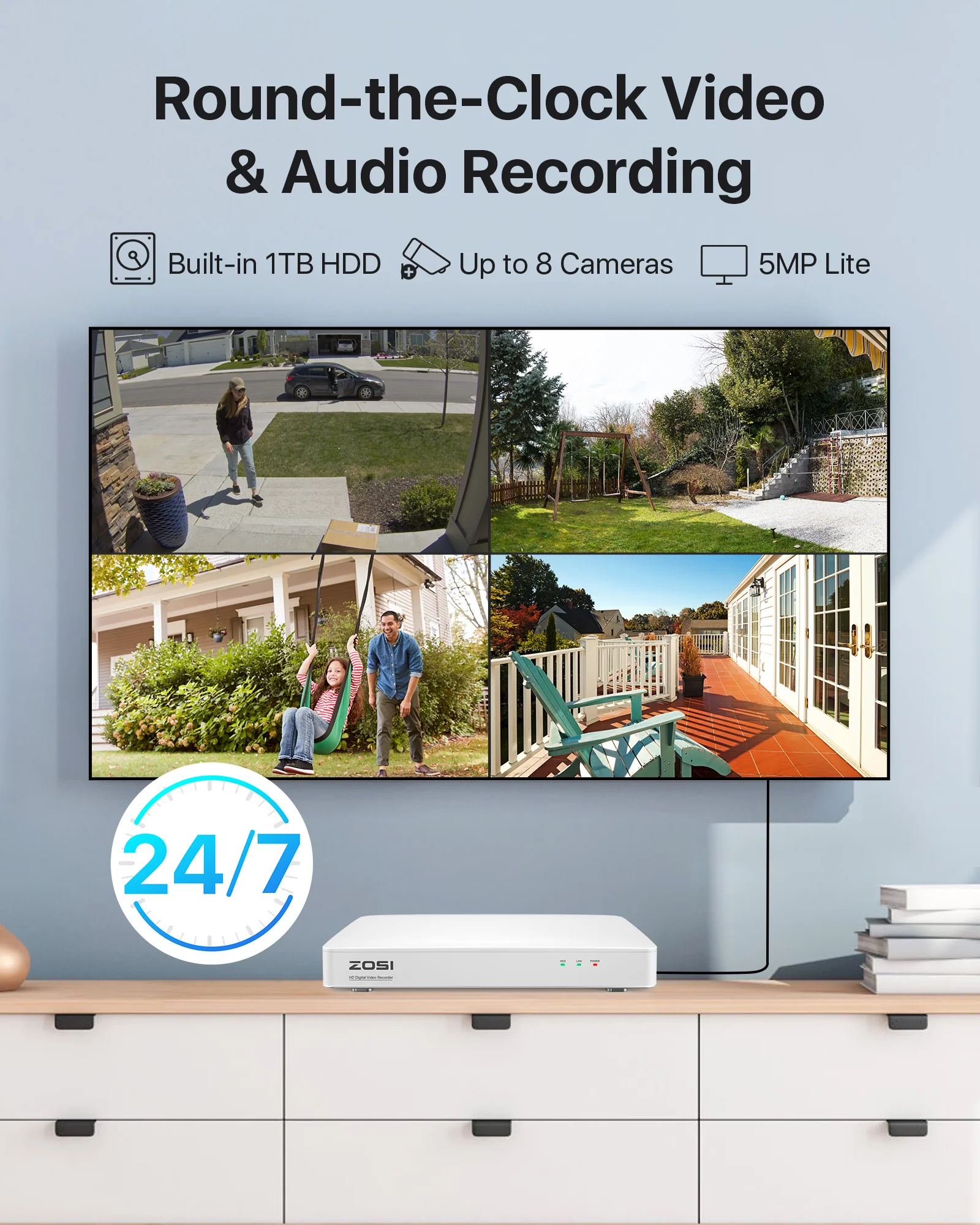 C303 1080P 8 Channel Security Camera System with Audio + 1TB HDD - Image 8